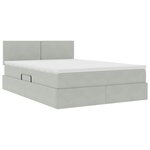 vidaXL Lit de Rangement avec matelas Gris clair 140 x 200 cm Velours