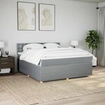 vidaXL Sommier à lattes de lit avec matelas Gris clair 180x200cm Tissu