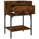 vidaXL Table de chevet chêne fumé 40 5x31x60 cm bois d'ingénierie