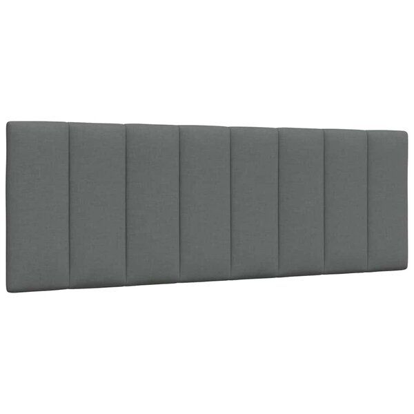 vidaXL Coussin de tête de lit gris foncé 140 cm tissu