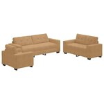vidaXL Ensemble de Canapés 3 Pièces Marron 221 x 78 x 80 cm Velours