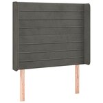 vidaXL Tête de lit à LED Gris foncé 93x16x118/128 cm Velours