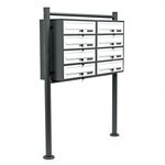 Bloc 8 boites lettres pied support 2x4 compartiment superposé acier galvanisé anthracite et blanc