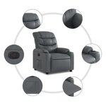 vidaXL Fauteuil inclinable Gris Similicuir