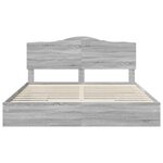 vidaXL Lit de Rangement Gris Sonoma 180 x 200 cm Bois d'ingénierie