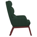 vidaXL Chaise de relaxation Vert foncé Tissu