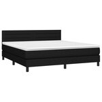 vidaXL Sommier à lattes de lit et matelas et LED Noir 160x200 cm Tissu
