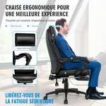 Fauteuil de bureau pivotant dossier inclinable ergonomique avec repose-pieds réglable en hauteur 62 x 71 5 x 109-119 cm noir 20_0005808
