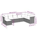vidaXL Salon de jardin 8 Pièces avec coussins gris résine tressée