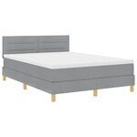 vidaXL Lit avec Sommier Tapissier et Matelas Gris Clair 140x200 cm Tissu