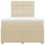 vidaXL Sommier à lattes de lit avec matelas crème 120x190 cm tissu