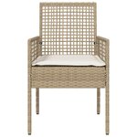 vidaXL Chaises de jardin 2 Pièces avec coussins en rotin poly beige