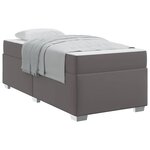 vidaXL Cadre de lit avec matelas Gris 100 x 200 cm tissu