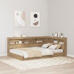 vidaXL Tête de lit de rangement avec étagère chêne artisanal 120 cm
