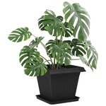 vidaXL Pots de plantes 6 Pièces Noir 38 x 38 x 30 cm Plastique