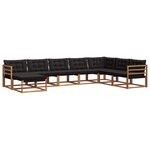 vidaXL Ensemble de canapés d'extérieur 8 pc Naturel et Noir