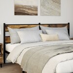 vidaXL Tête de lit chêne fumé 180 cm fer et bois d'ingénierie