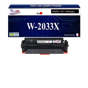 T3AZUR - Toner compatible avec HP Color LaserJet Enterprise M455dn remplace HP W2033X / W2033A (HP 415X/415A)) - Magenta