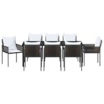 vidaXL Ensemble de salle à manger pour jardin 9 Pièces Marron Poly rotin
