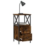 vidaXL Tables de chevet 2 Pièces chêne fumé 34x35 5x70 cm bois ingénierie