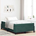 vidaXL Cadre de lit Vert foncé  vert et blanc 120 x 200 cm Velours