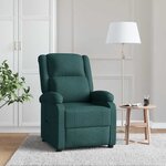vidaXL Fauteuil inclinable Vert foncé Tissu
