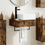 vidaXL Basin de lavage mural Chêne fumé 53 x 35 x 39 cm