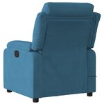 vidaXL Fauteuil inclinable de massage électrique bleu velours