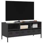 vidaXL Meuble TV noir 101 5x39x43 5 cm acier laminé à froid