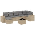 vidaXL Salon de jardin avec coussins 8 Pièces beige résine tressée