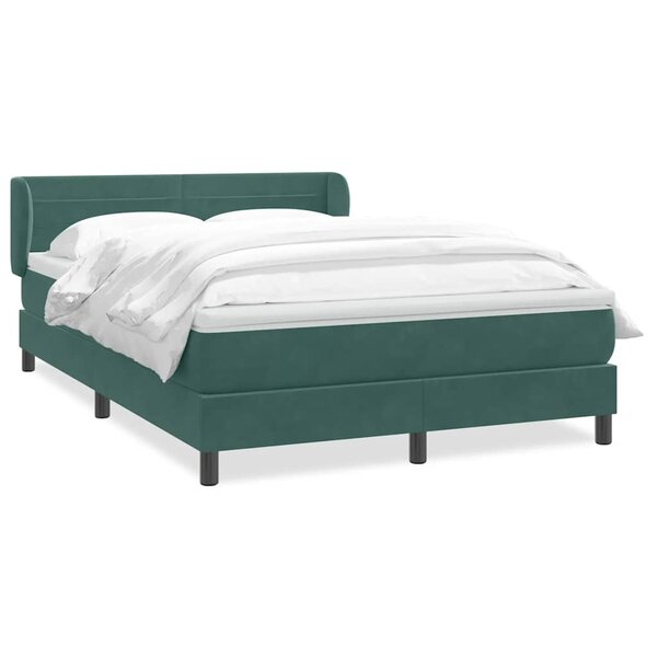 vidaXL Sommier à lattes de lit et matelas vert foncé 160x220cm velours
