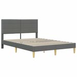 vidaXL Cadre de lit Gris foncé 140 x 190 cm Polyester