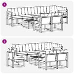 vidaXL Ensemble de canapés d'extérieur 9 pc Blanc et Beige