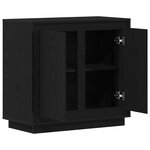 Buffet vidaXL Noir Chêne 80x34x75 cm Bois d'ingénierie