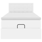vidaXL Cadre de lit ottoman et matelas blanc pur 100x200cm similicuir