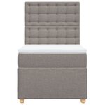 vidaXL Sommier à lattes de lit avec matelas Taupe 100x200 cm Tissu