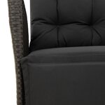 vidaXL Ensemble à manger de jardin 9Pièces coussins noir résine tressée
