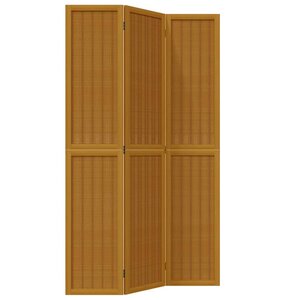 vidaXL Cloison de séparation 3 panneaux marron bois paulownia massif