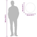 vidaXL Miroir mural Noir Ø 50 cm Rond