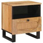 vidaXL Cabinet de chevet avec tiroir 2 Pièces Naturel 40 x 33 x 46 cm