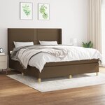 vidaXL Sommier à lattes de lit avec matelas Marron foncé 180x200 cm