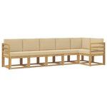 vidaXL Ensemble de canapés d'extérieur 6 pc Blanc et Beige Polyester