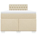 vidaXL Sommier à lattes de lit avec matelas Crème 120x200 cm Tissu