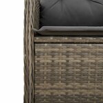vidaXL Ensemble de bistro de jardin 3 Pièces coussins gris poly rotin