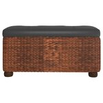 vidaXL Bancs de rangement lot de 2 et coussin marron 69 cm quenouille