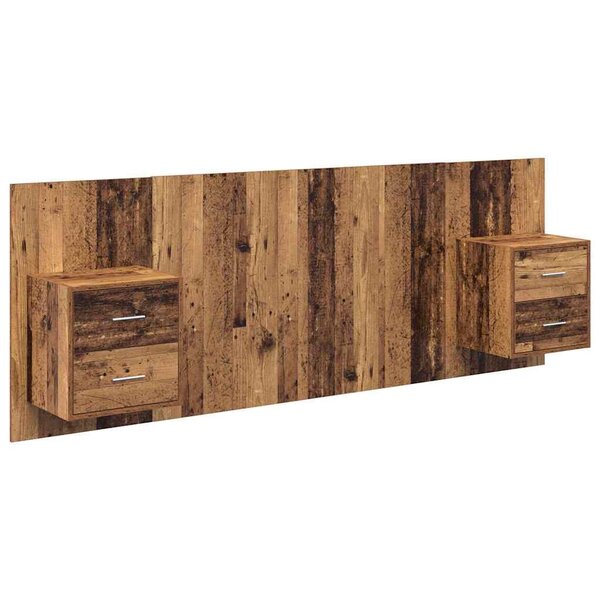 vidaXL Tête de lit avec armoire 3 Pièces Bois Ancien Bois d'ingénierie