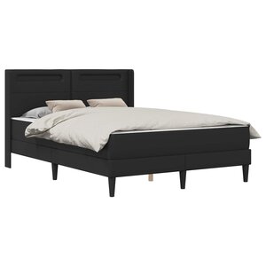 vidaXL Cadre de lit avec matelas Noir 140 x 190 cm Simili cuir