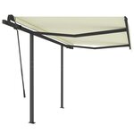 vidaXL Auvent rétractable automatique et poteaux 3 5x2 5 m Crème
