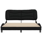 vidaXL Cadre de lit sans matelas Hvar noir 160x200 cm tissu