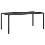 vidaXL Table de Jardin Noire 190x90x75 cm Poly Rattan